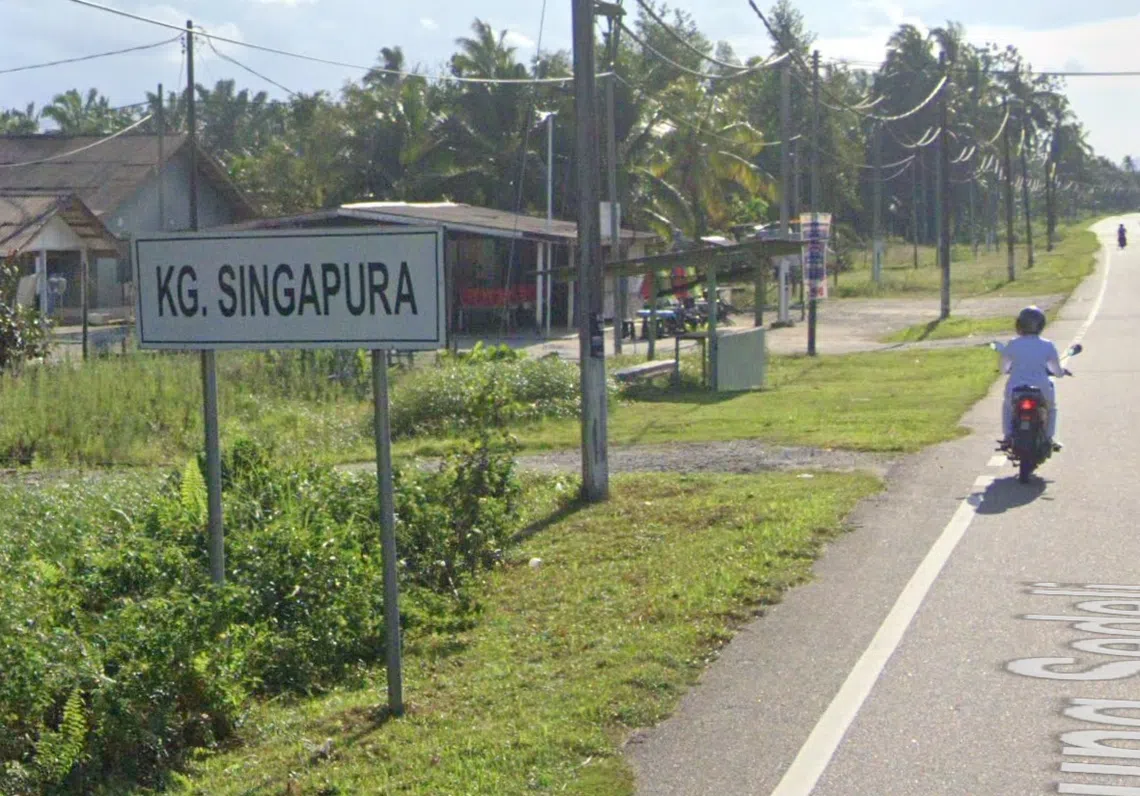 柔佛境内有个名为“甘榜新加坡”的村落。（谷歌街景）