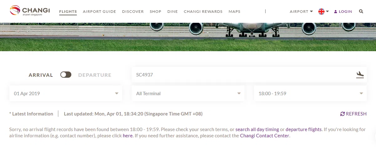  樟宜机场的地精航班网和离境航班网都显示，往返新加坡和济南的SC4837和SC4938山东航空航班都已经被取消。（樟宜机场官网） 