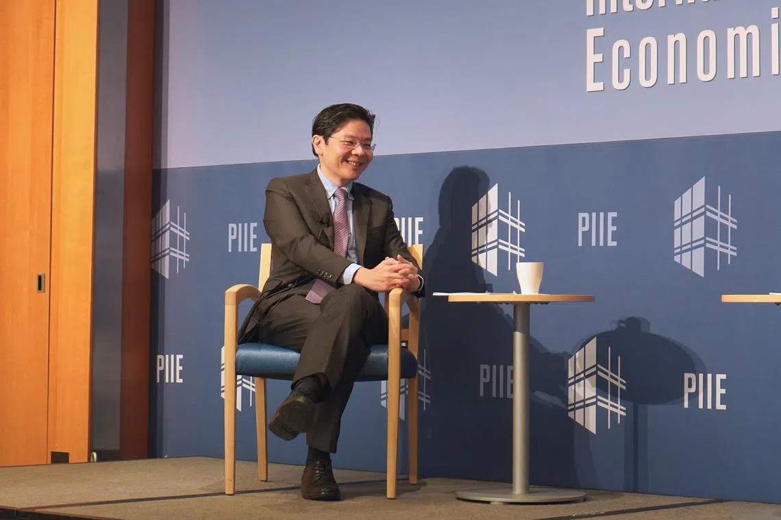 昨天（18日），黄循财在美国智库皮得森国际经济研究所的论坛上，回应了一个很考功夫的问题：新加坡如何周旋于中美两强之间？（财政部提供）