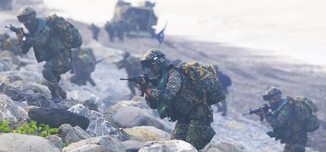 台湾军事演习。（台湾新闻）