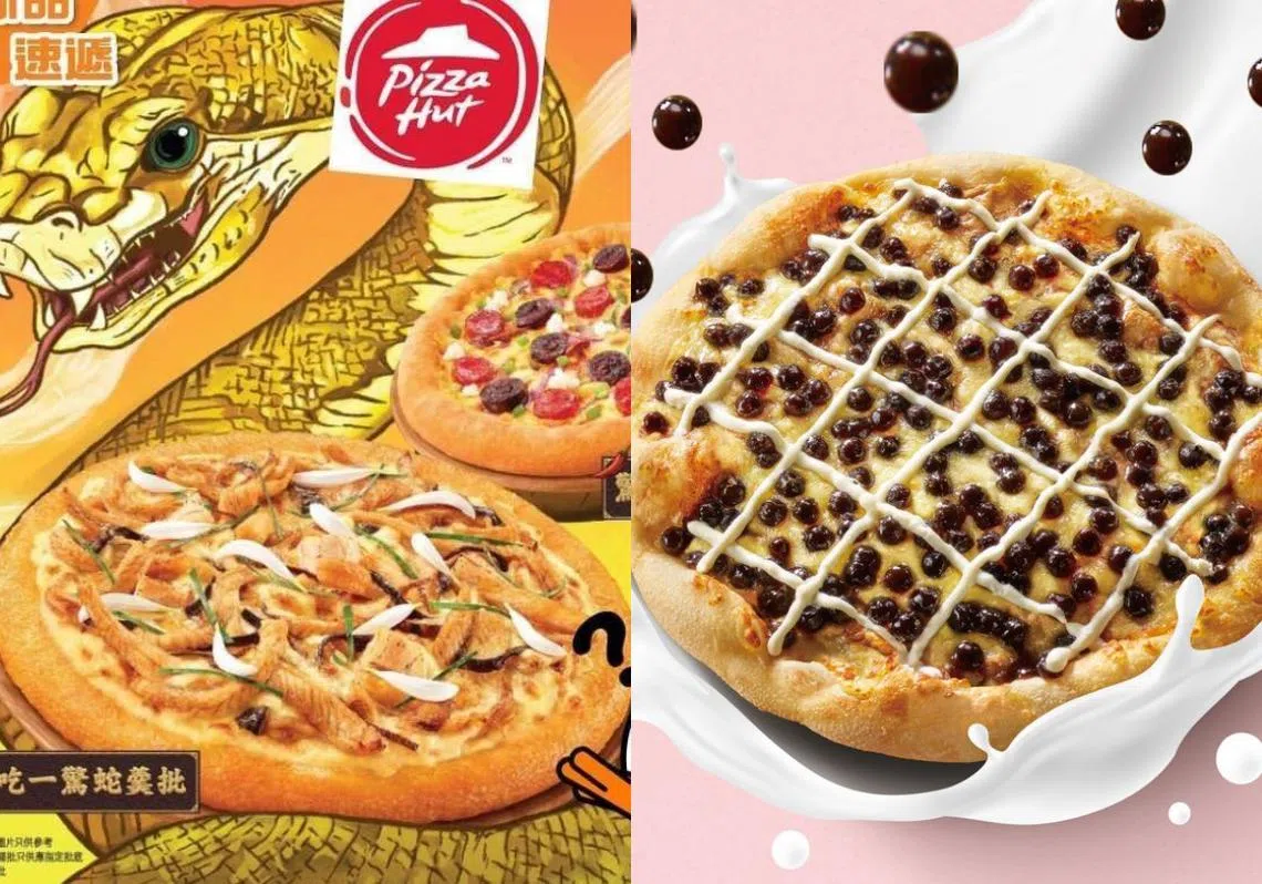 香港必胜客近日推出蛇肉披萨（左），成为最新一起“惹怒意大利人”的披萨盛事。（红蚂蚁制图）