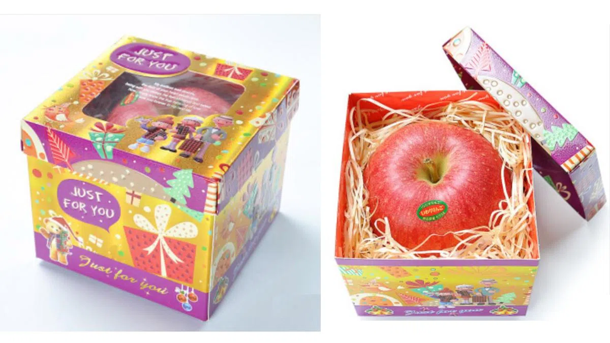  售价99人民币的苹果圣诞礼盒。（京东商城） 