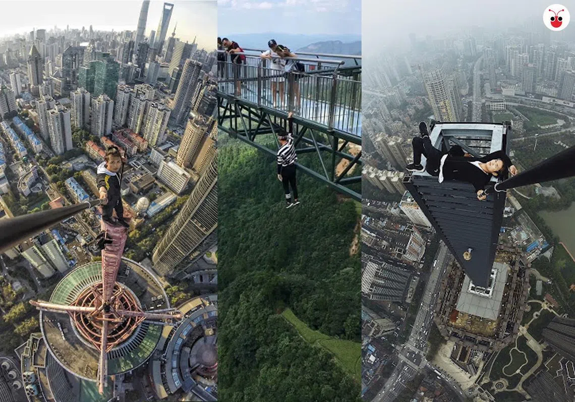 吴永宁攀登足迹遍布中国各城市和知名景区的地标性建筑。（谢静怡制图）