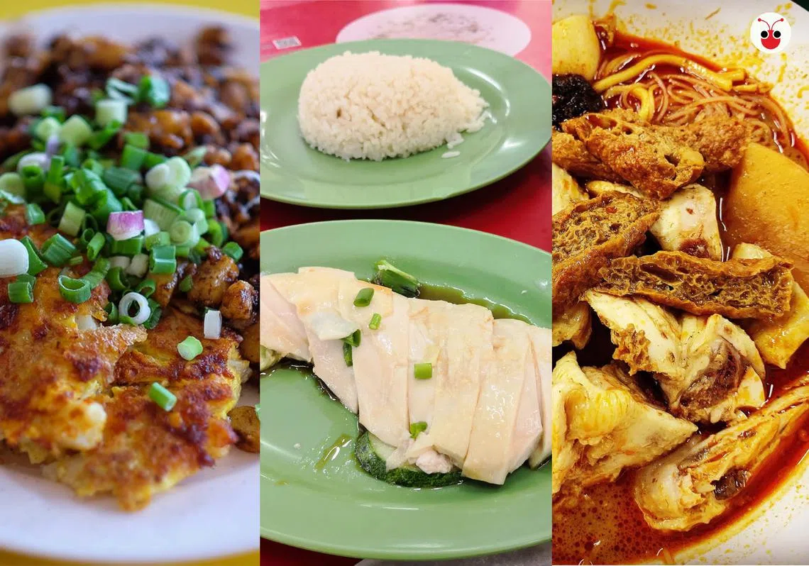 本地著名美食面簿网页Singapore Foodie制作了一个视频来推荐深藏在小贩中心和咖啡店内的30道新加坡街头美食。（叶安琪制图） 