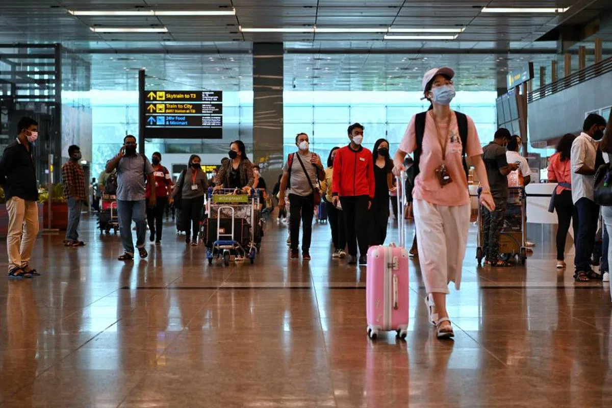 全球疫情趋缓，樟宜机场已逐渐恢复了往日的生气。（海峡时报）