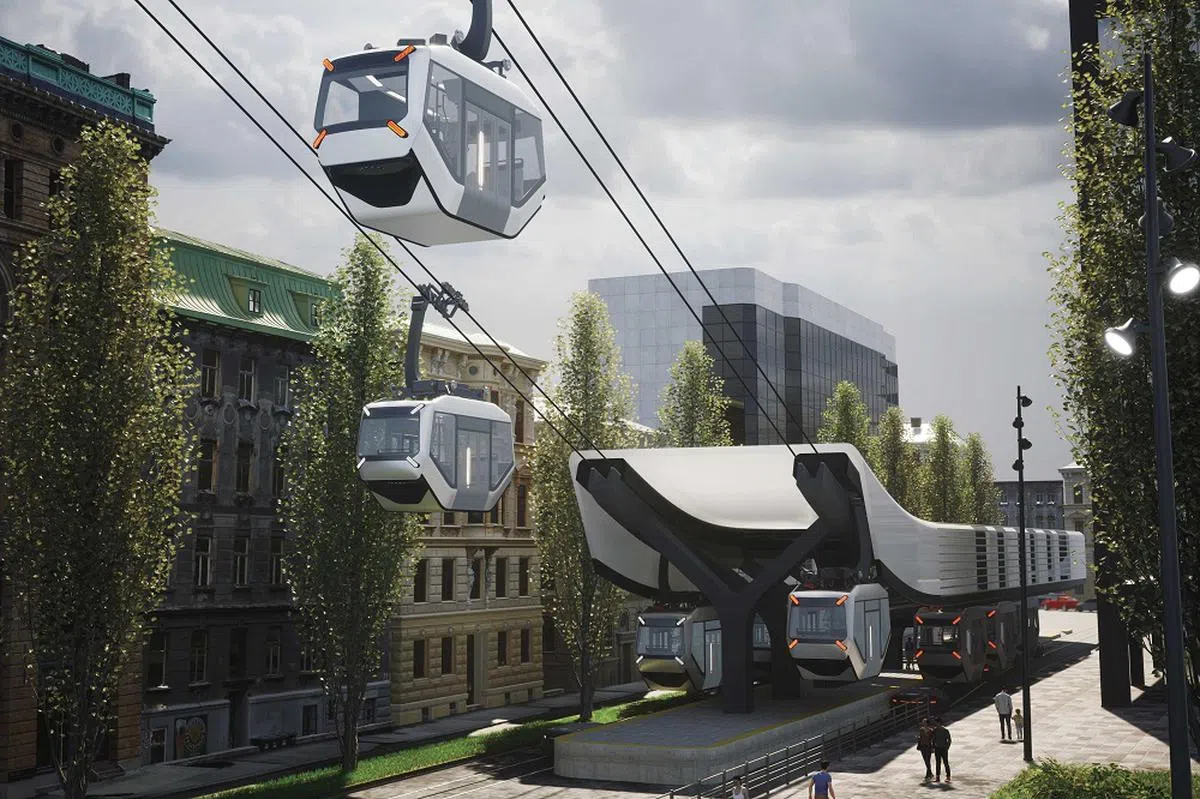 这款匈牙利设计的Flytram，像不像缆车和轻轨列车的结合体？（Red Dot Award: Design Concept）