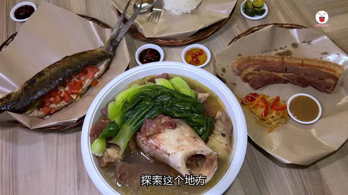 左起：烤虱目鱼 Inihaw na Bangus、骨汤之王 Bulalo、菲律宾烧肉 Lechon kawali。（红蚂蚁视频截图）