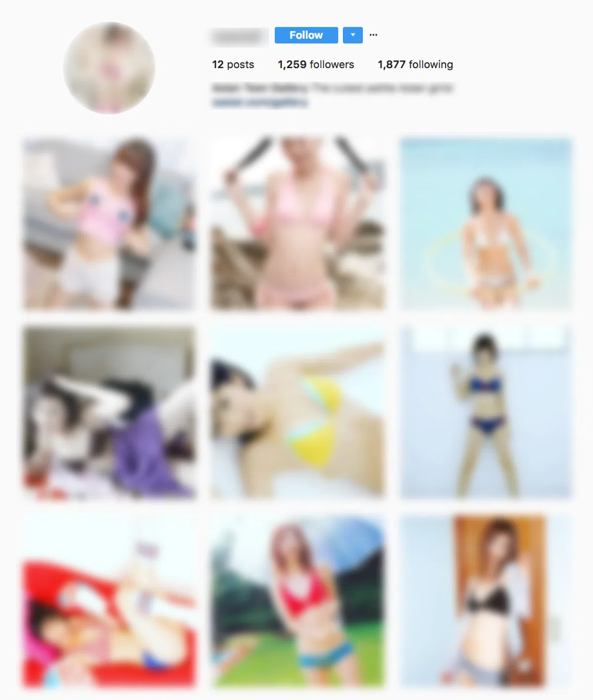  在社交媒体如Instagram上，只要输入一些查找亚洲少女的关键词，就能立即看到许多未成年少女的清凉照。任何人都可以给这些少女发信息，要求与她们交朋友。（互联网） 