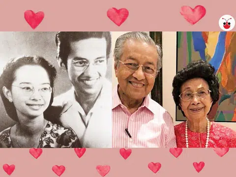 马哈迪夫妇相知相恋超过71年，时而如热恋般甜蜜放闪，时而又从一些小动作让人感受到两人细水流长的默契。（红蚂蚁制图）