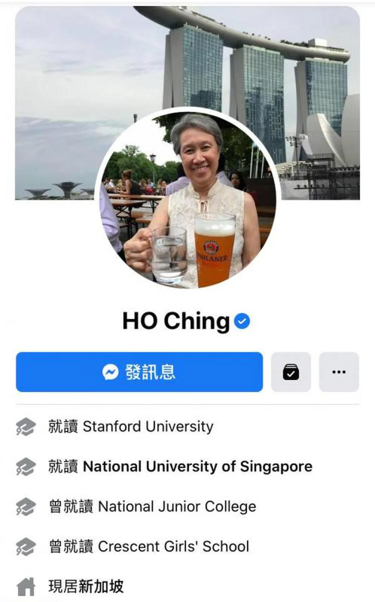  何晶经常使用面簿针对国家及社会议题发表看法。（何晶面簿截图） 