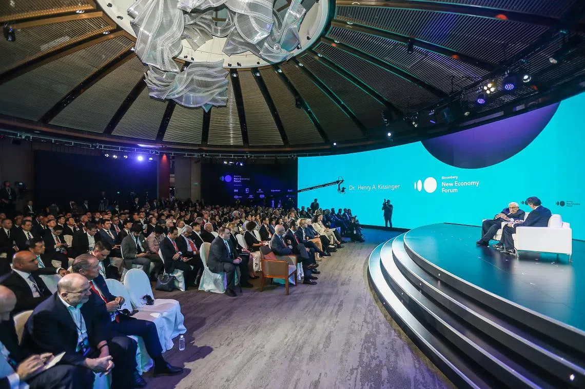 2018年在本地举办的彭博创新经济论坛。（海峡时报）