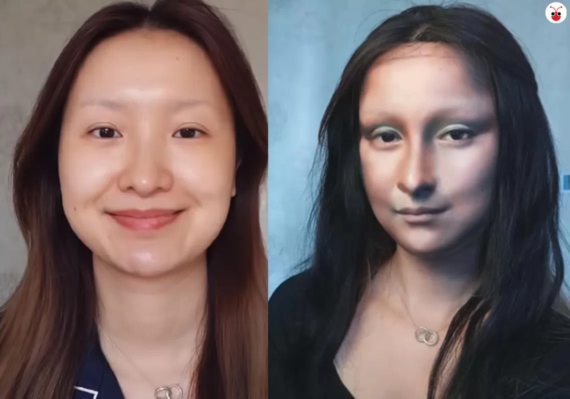 重庆女孩“换脸”成蒙娜丽莎。（李雅歌制图）