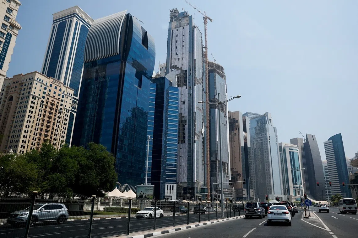 空袭事件发生后隔天的卡塔尔市中心。