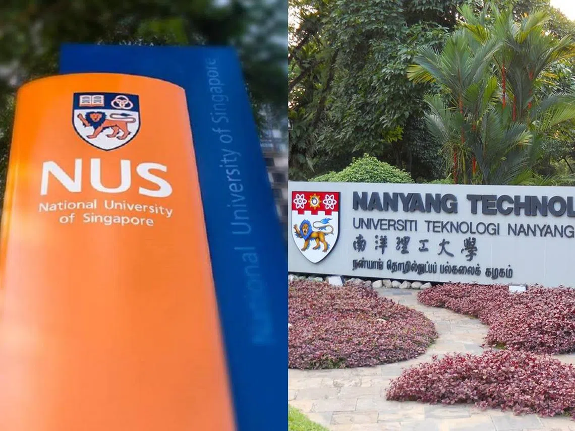 新加坡国立大学和南洋理工大学的国际大学排行榜上分别挺进到第11（国大）和第12（南大）。（张丽苹制图）