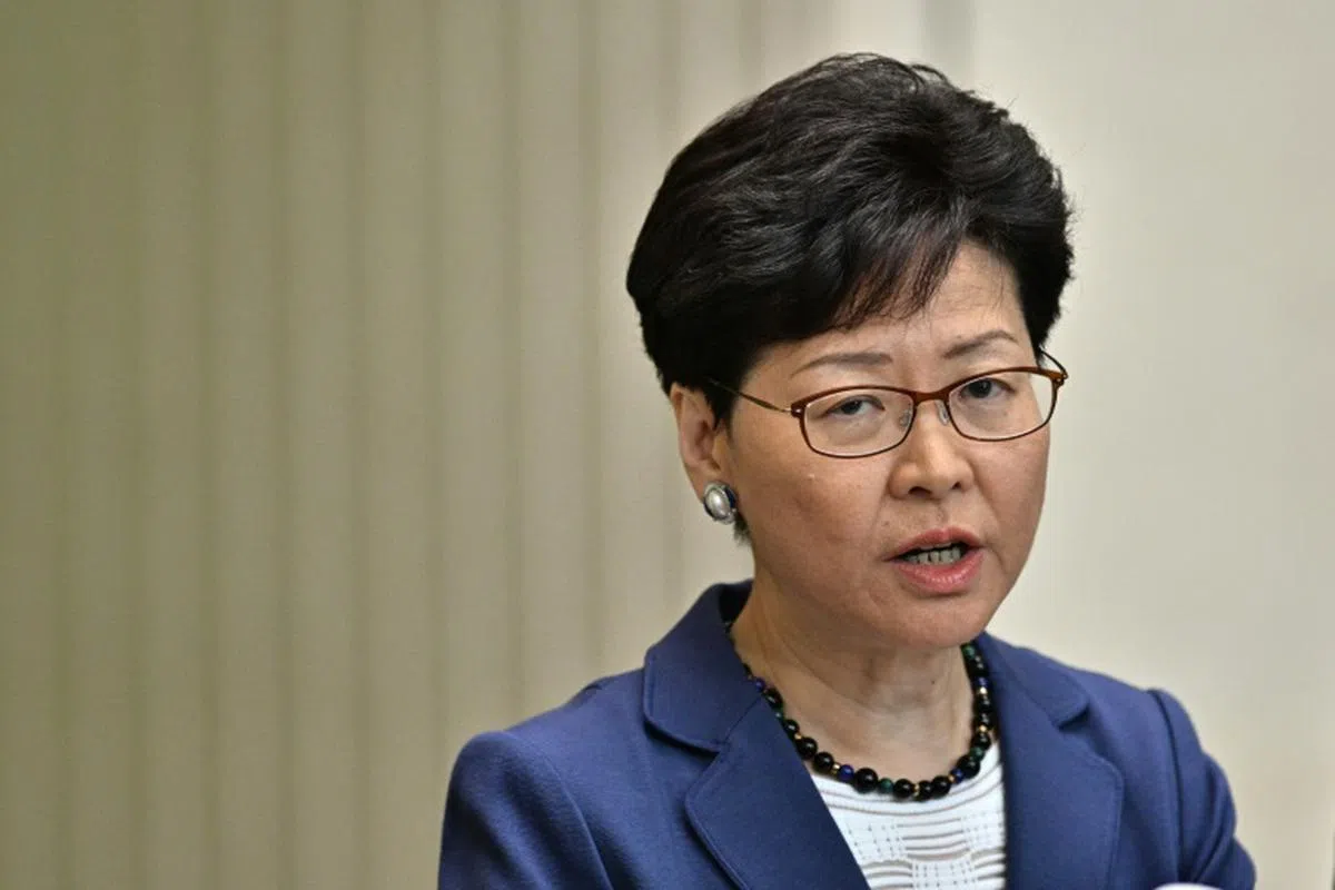  林郑月娥表示会与民众持续沟通。（法新社） 