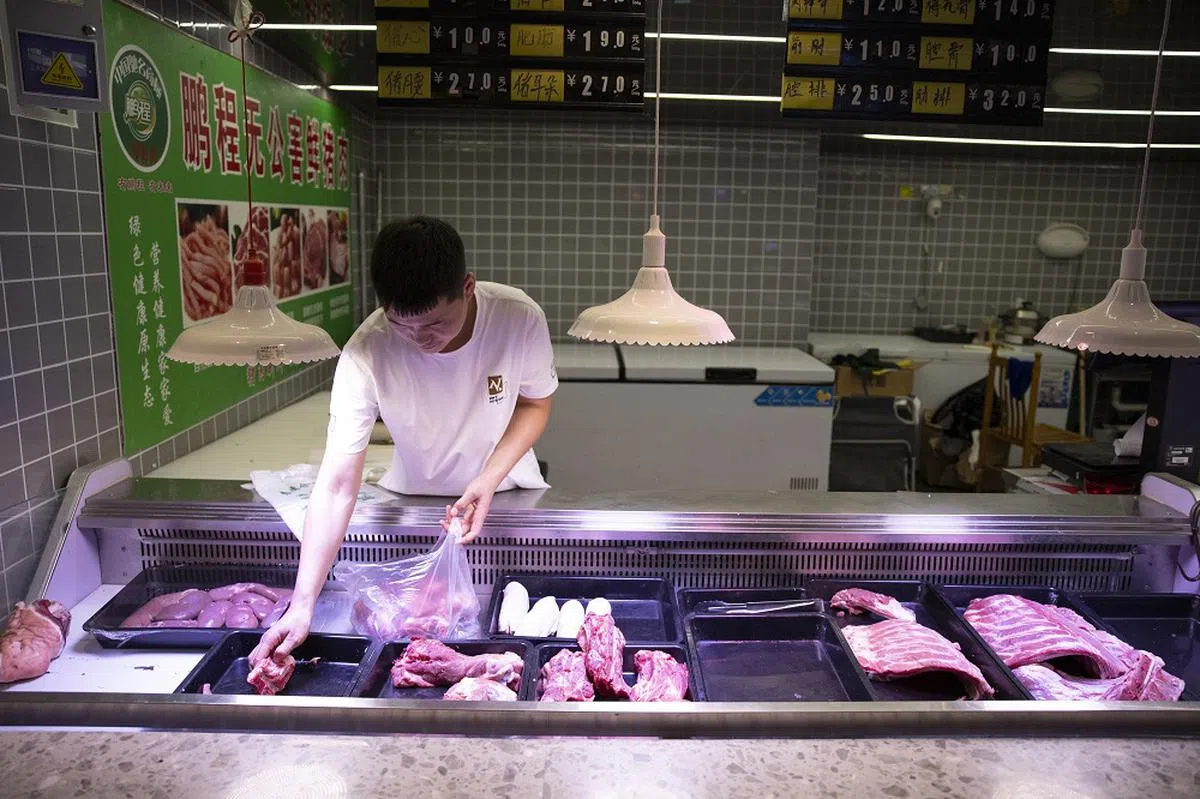 中国自6月17日起，对原产于欧盟的进口猪肉和相关猪副产品，进行反倾销立案调查。（欧新社）