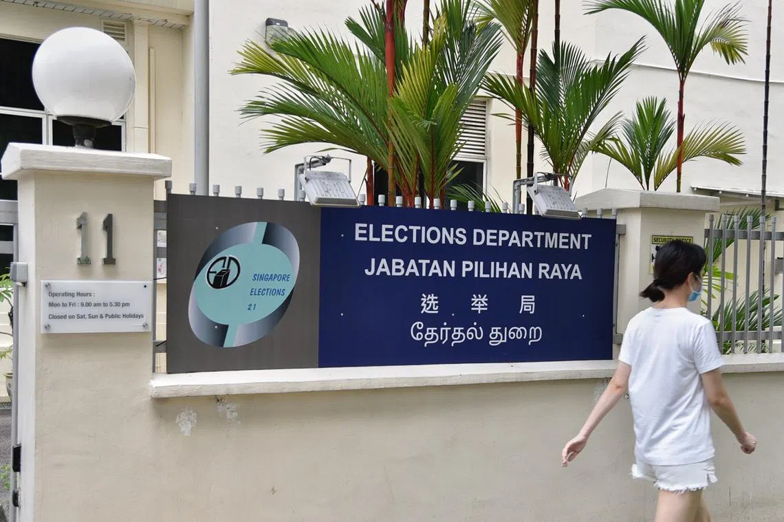 新加坡选举局。（海峡时报）