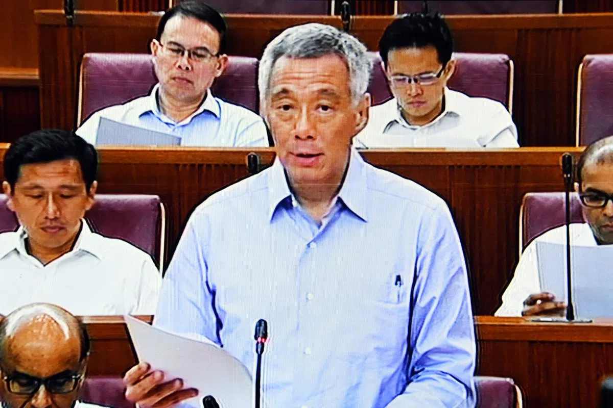  李总理于2017年7月在国会针对欧思礼路38号故居风波发表声明。（新明日报） 