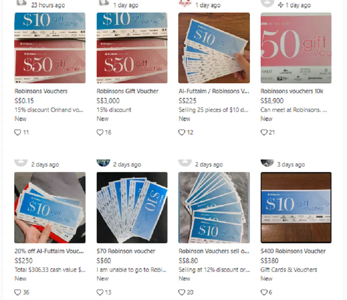  许多人纷纷在网上以超过10%的折扣抛售罗敏申所属的集团的礼券。（互联网） 