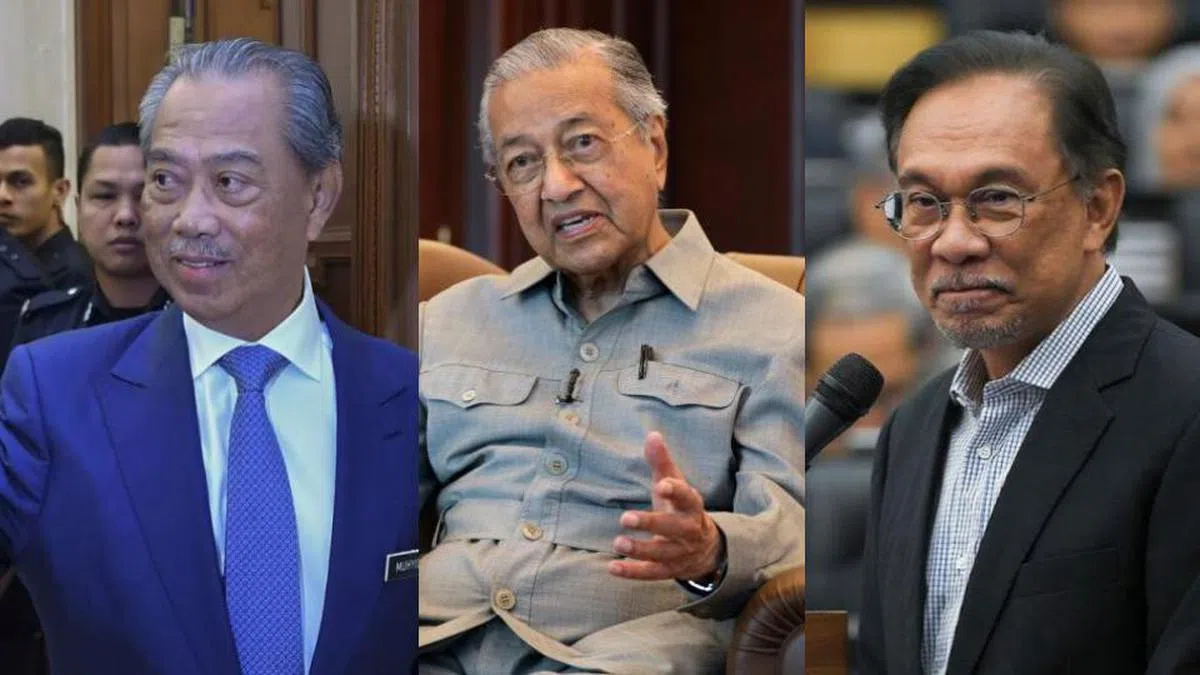  左起：慕尤丁、马哈迪、安华。（陈姿潓制图） 