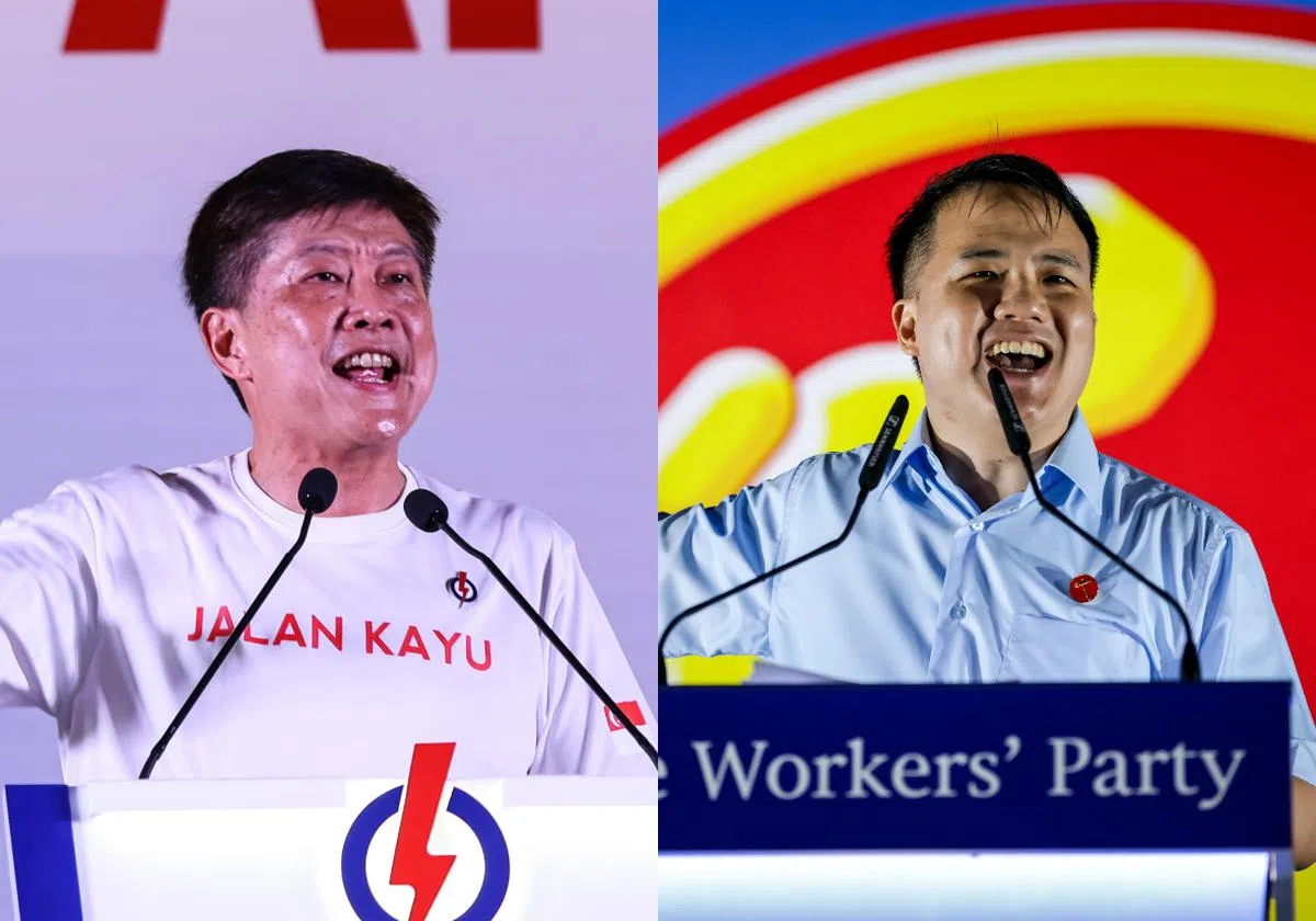 角逐惹兰加由的候选人：代表人民行动党的全国职总秘书长黄志明和代表工人党的刘宇扬。（红蚂蚁制图）