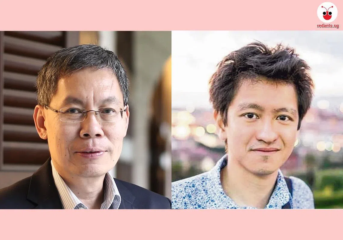 新加坡驻美国大使吕德耀（左）与建国总理李光耀孙子李绳武（右）。（红蚂蚁制图）