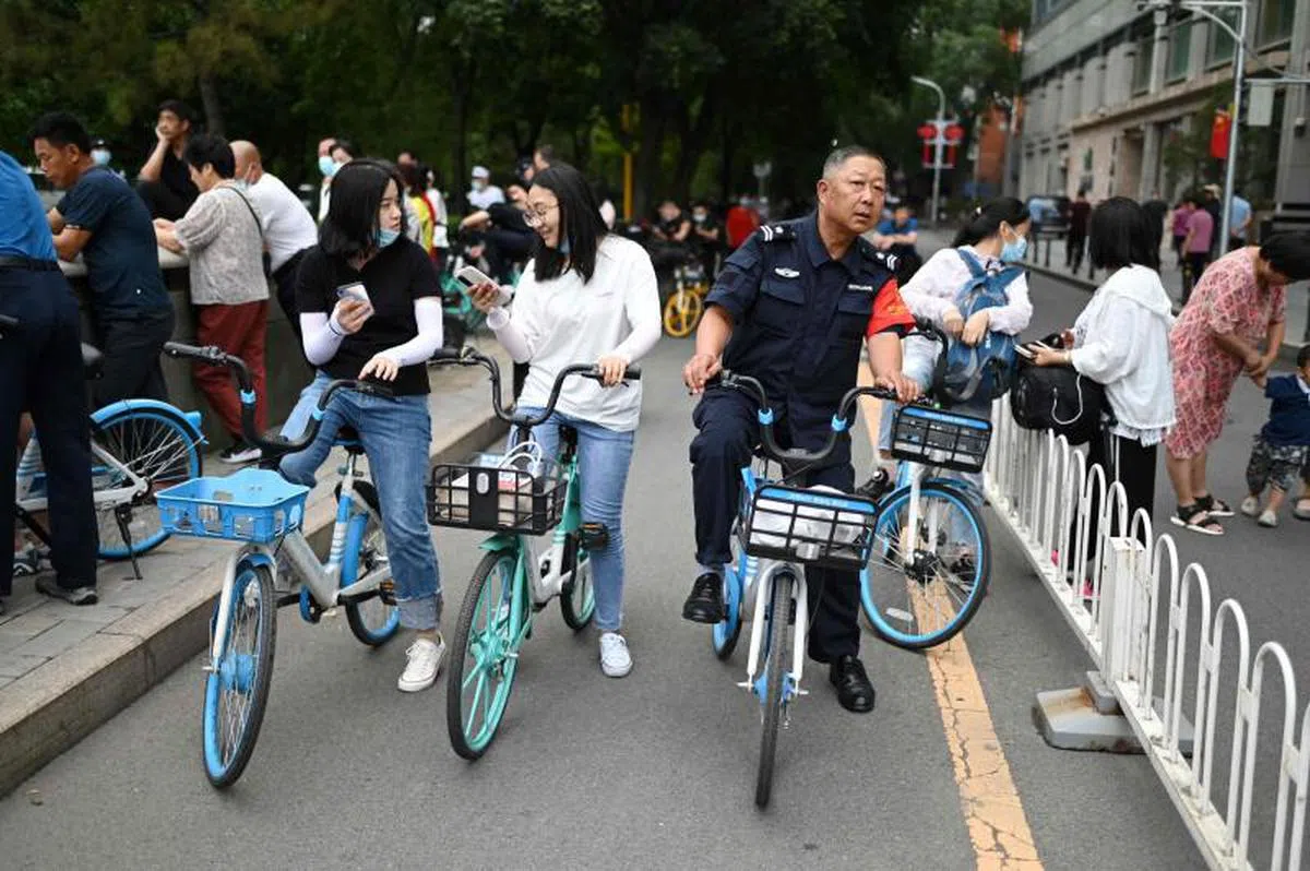 北京天安门广场附近。（法新社）