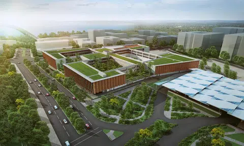 新柔地铁系统将在新加坡和新山各设一个站。图为地铁站外观构想图。（陆交局）