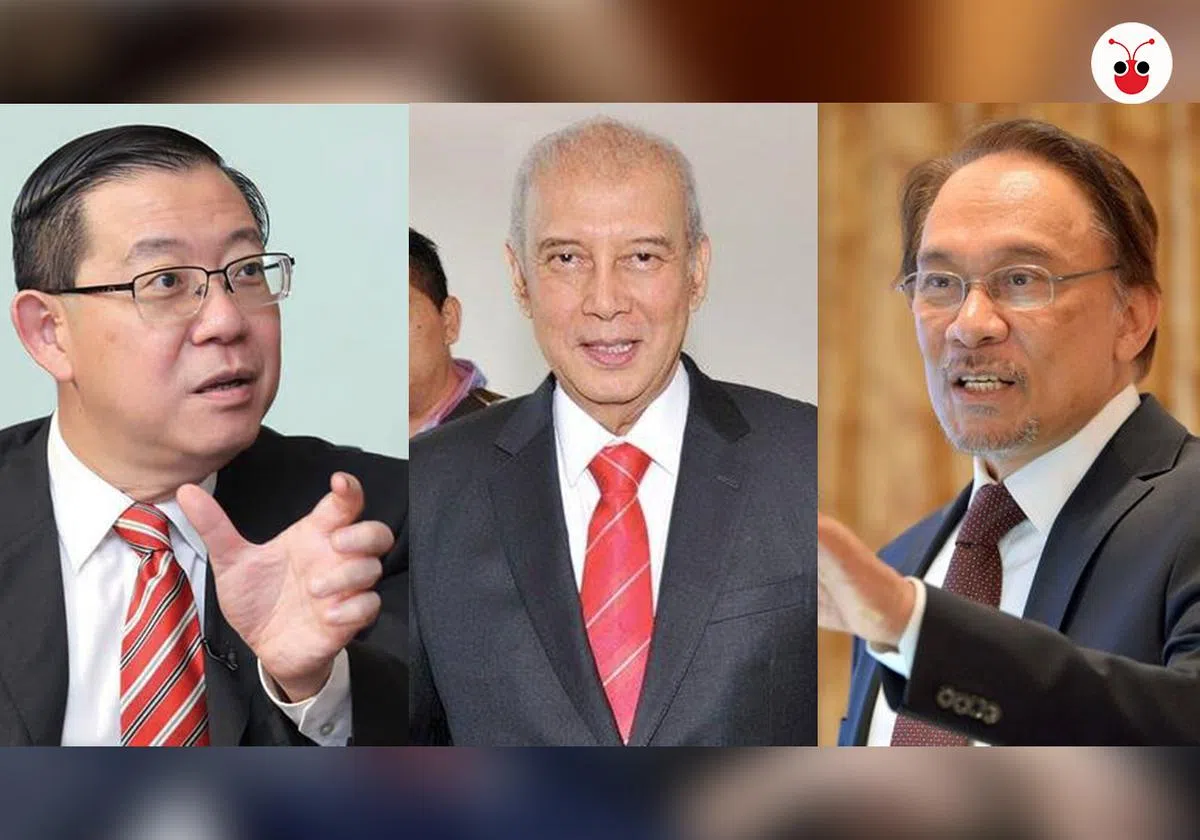  （左起）林冠英、阿都拉欣、安华。（郭跃男制图） 