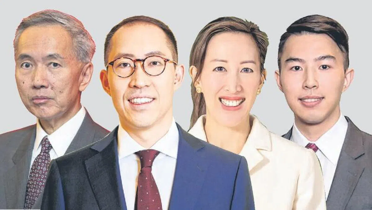 （左起）黄志祥、黄永光、黄敏华和黄永龙，将被内政部列为具政治影响力者。（联合早报）