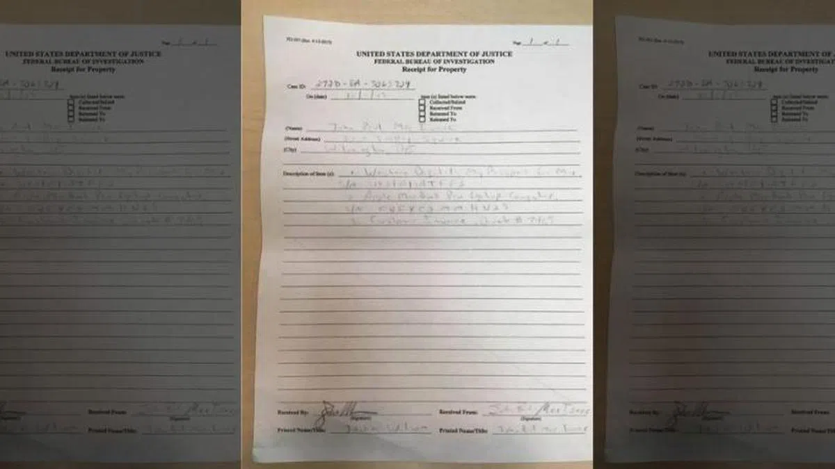  收取证物的文件。（福克斯新闻台） 