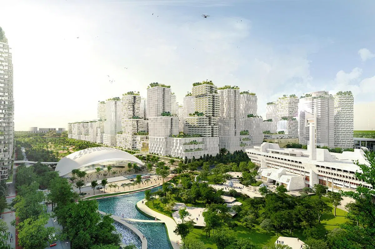  裕廊湖区整体发展效果图。（市区重建局） 
