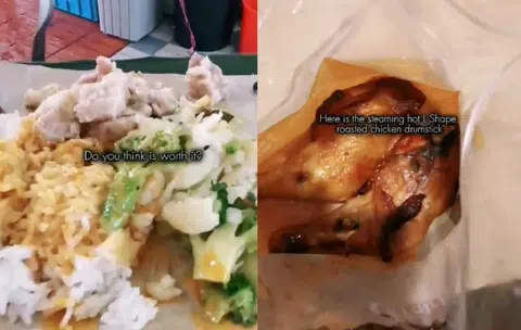 一名从马国来新工作的男生，拍摄视频记录自己一天仅10元的花费。（TikTok截图／红蚂蚁制图）