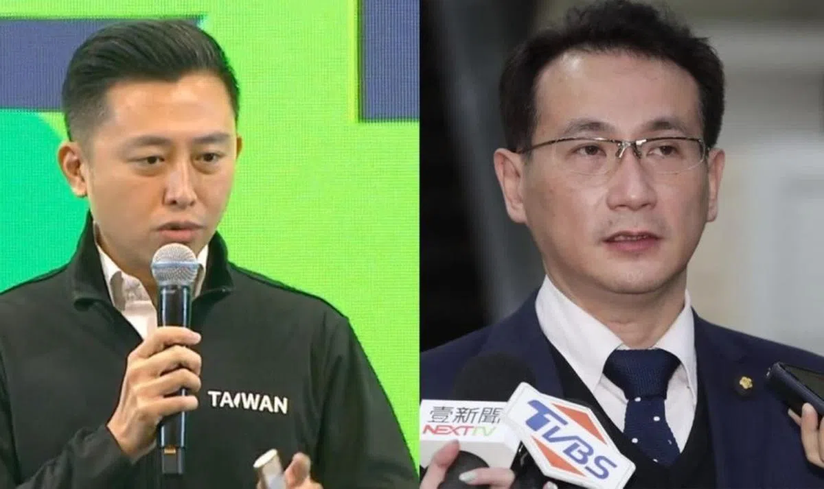 林智坚（左）退出桃园市长选举，改由立委郑运鹏（右）接棒。 （新明日报)