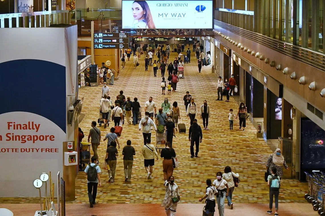 数据显示，今年5月有31万1306名新加坡人出国。（海峡时报）