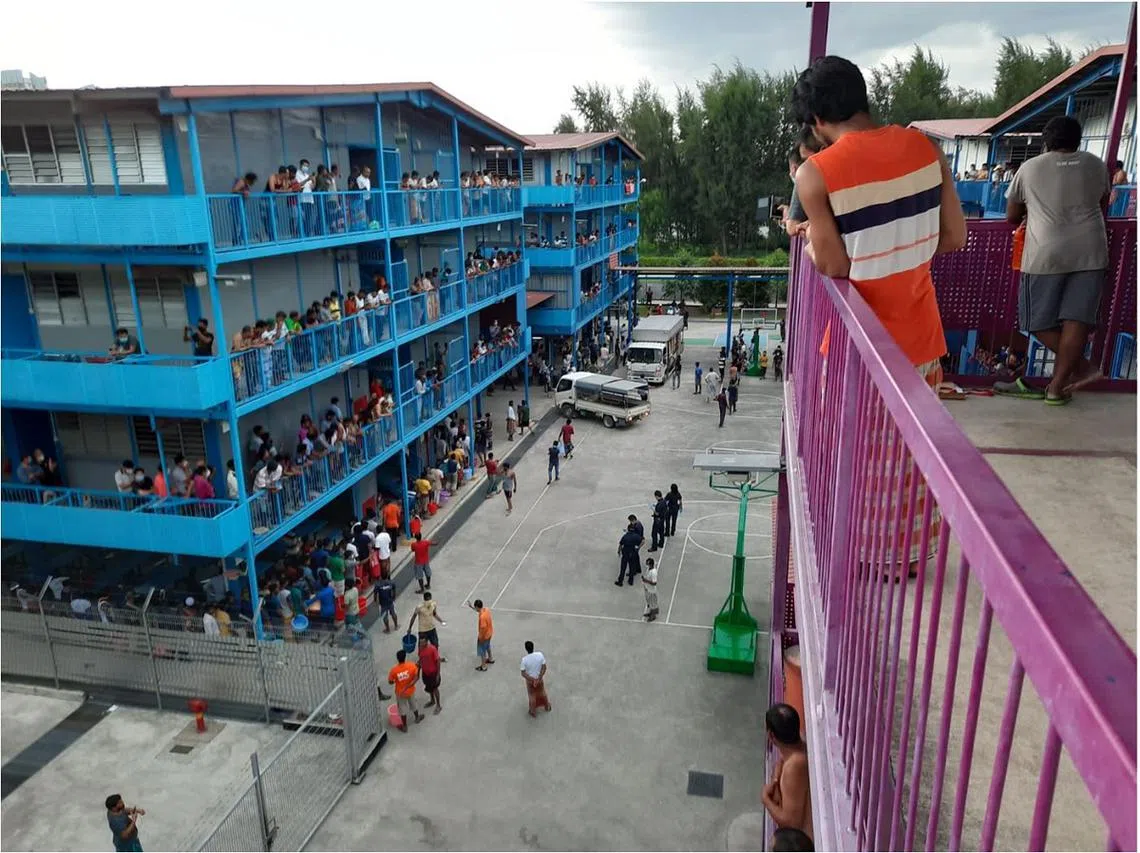 位于实里达北连路的S11榜鹅客工宿舍。（海峡时报）