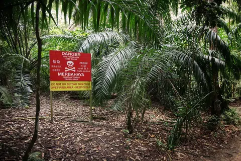 策士纳自然公园设有显眼的警告标识。（海峡时报）