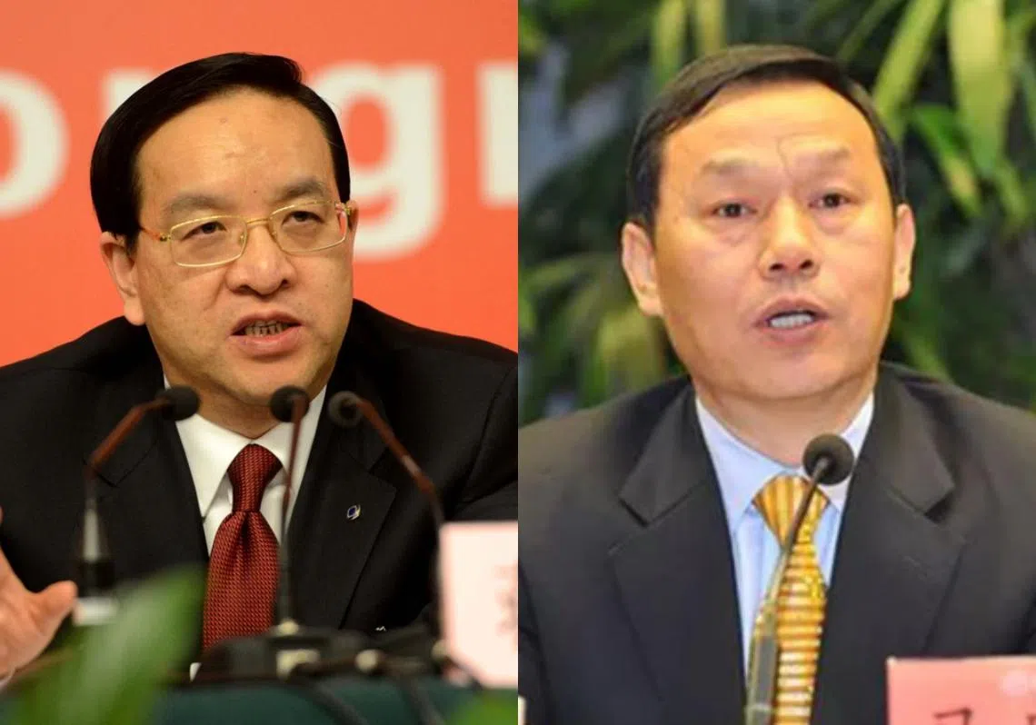 湖北省委书记蒋超良（左）及武汉市委书记马国强（右）被去职。（李国豪制图）