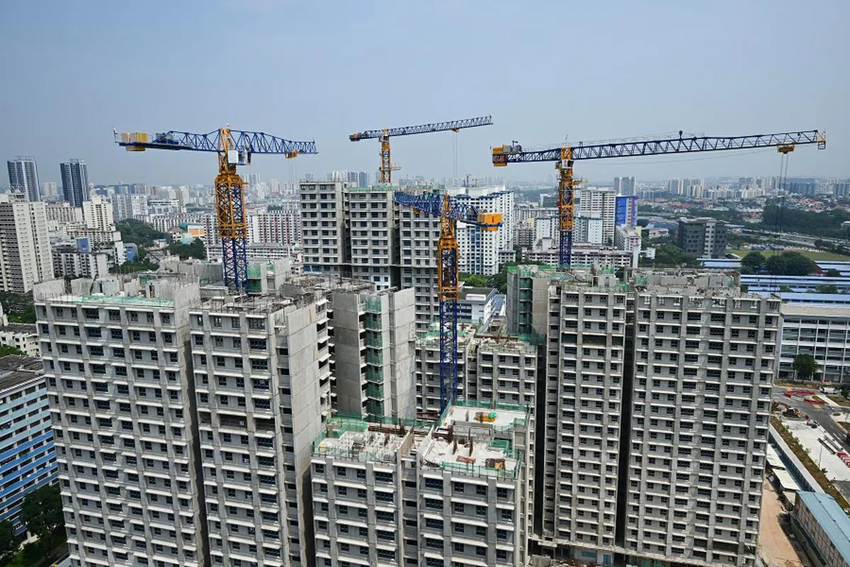 金吉道兴建中的预购组屋项目。（海峡时报）