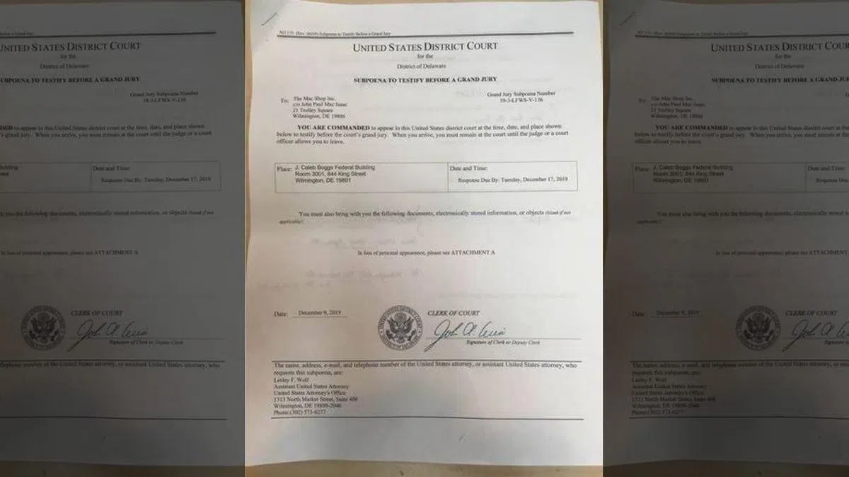  法院传票。（福克斯新闻台） 