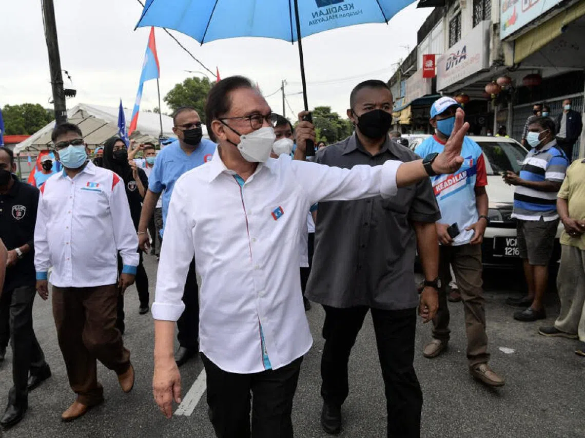 公正党领袖安华今年三月初走访柔佛州。（马新社）