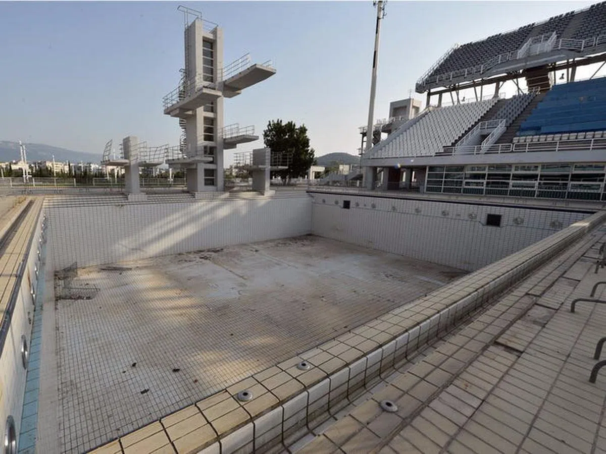  干涸的泳池。（路透社） 