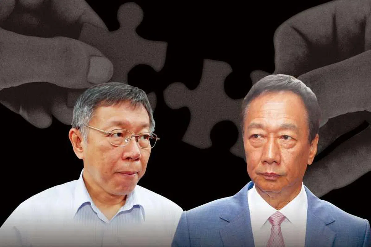  郭台铭（右）和柯文哲都双双宣布放弃登记角逐2020总统大选。（风传媒） 