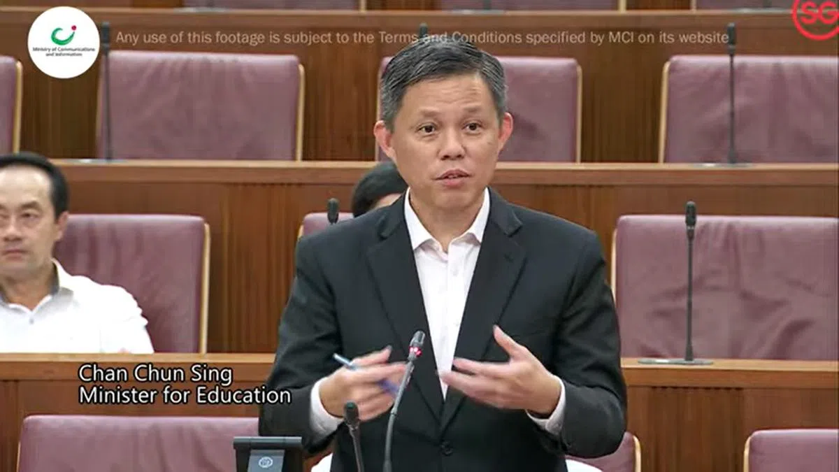 教育部长陈振声。（国会直播视频截图）