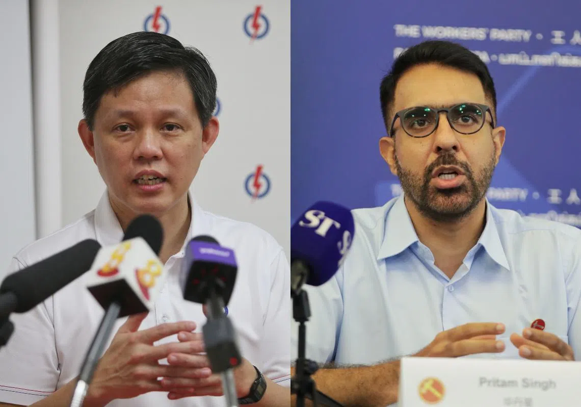 陈振声（左）与毕丹星（右）隔空交锋。（李国豪制图）