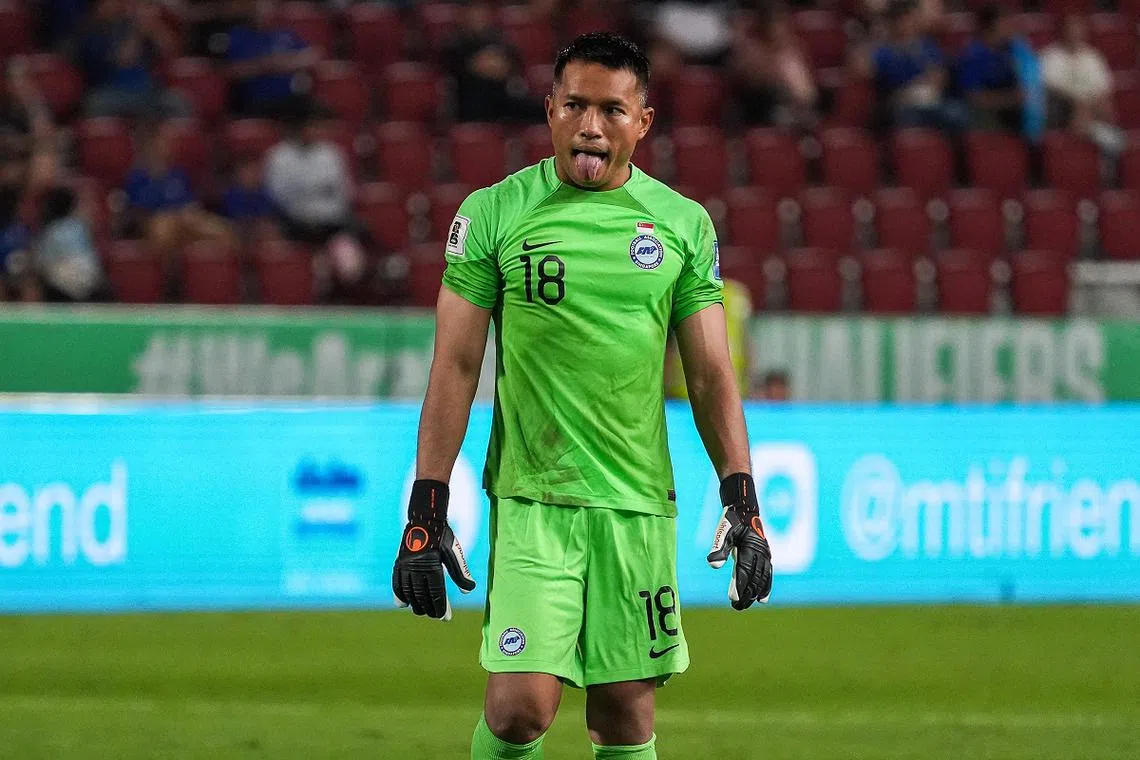 新加坡头号门将哈山对垒泰国队的优异表现，让他一夜之间收获不少粉丝。（SOPA via Reuters）