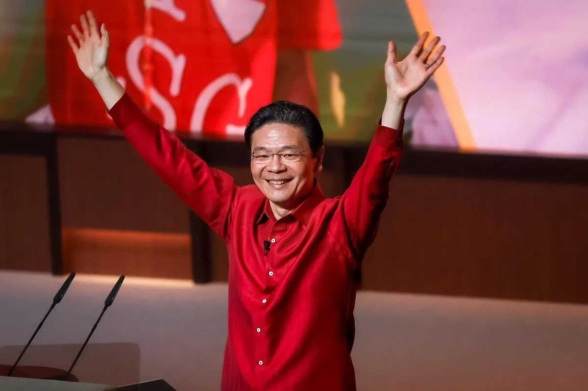 黄循财总理8月18日进行了第一场国庆群众大会演讲。（海峡时报）
