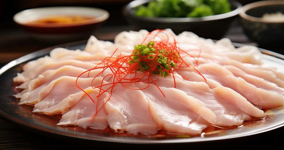 鸡肉刺身“Torisashi”是日本九州最受欢迎的家庭料理之一。（互联网）