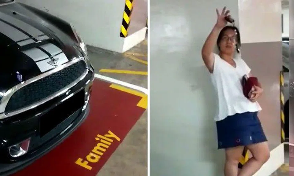 Woman parks in family lot, then tells man with kids that she has 3 cars and money to burn