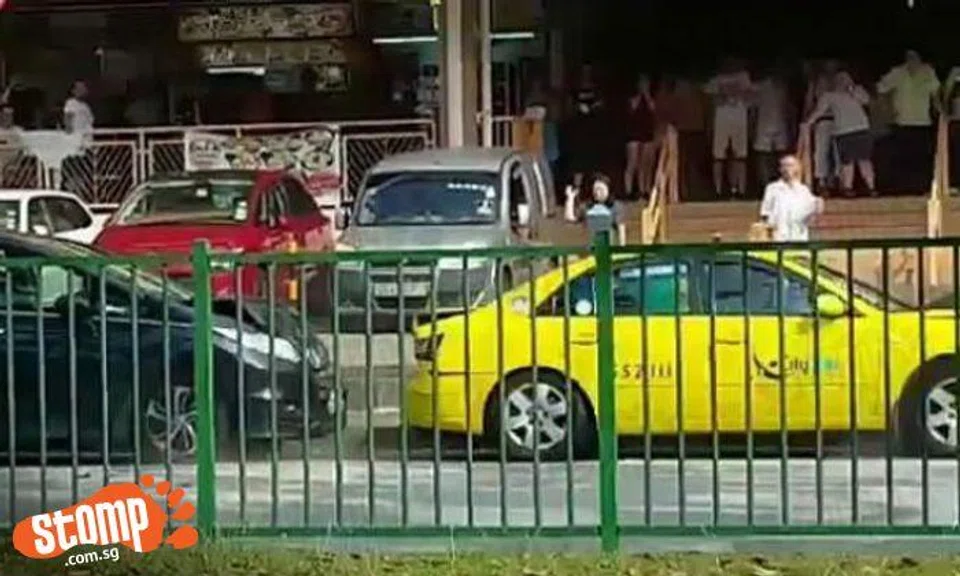 Cabby, 69, under investigation after repeatedly ramming into cars outside Old Airport Road Food Centre